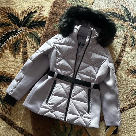 Michael Kors Jackets & Blazers - Michael Kors 💅❄️✨ Sweet Lilac Winter Belted MK Fur Puffer Coat Jacket NWT $280